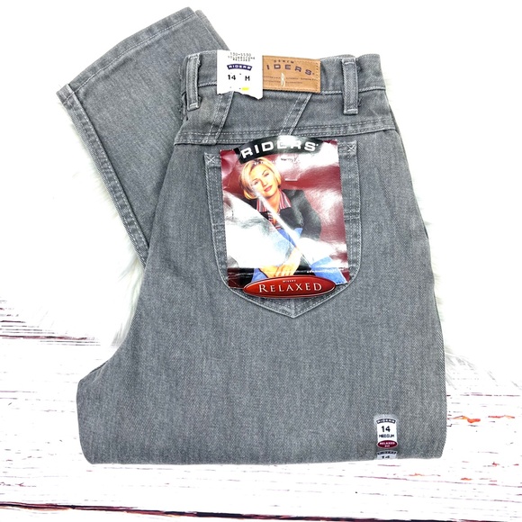 🇺🇸NWT🤩👖VINTAGE |•RIDERS•| Relaxed Deadstock High Waist Tapered Leg Jeans 👖 - Picture 3 of 13